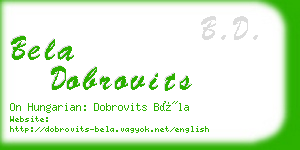 bela dobrovits business card